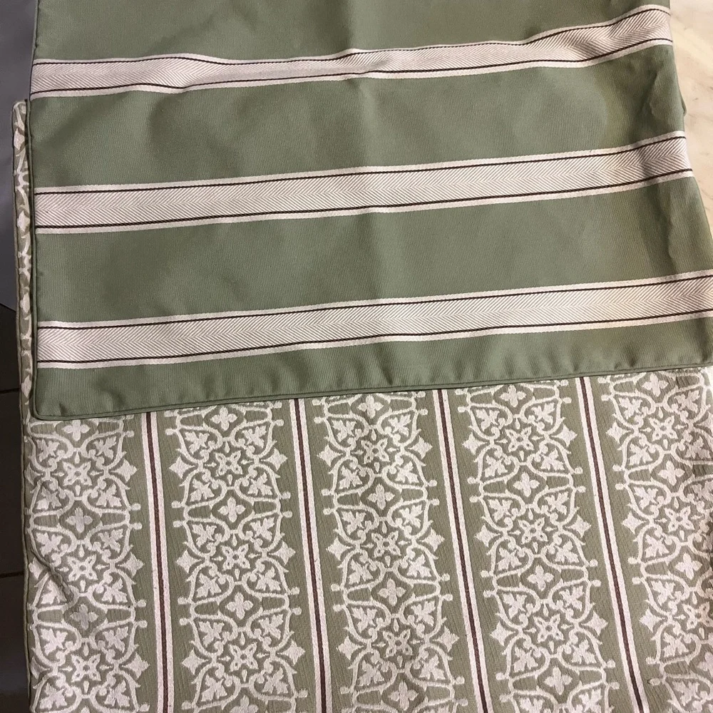 Restoration Hardware Green and Cream Patterned pillow shams (3)
